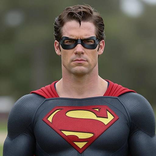 Male Superhero in Black and Red Costume