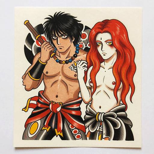 Japanese Tattoo Style Edward & Scar Stickers
