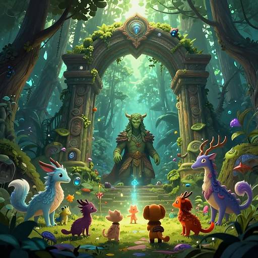 Ancient Guardian Overseeing Magical Creatures Training