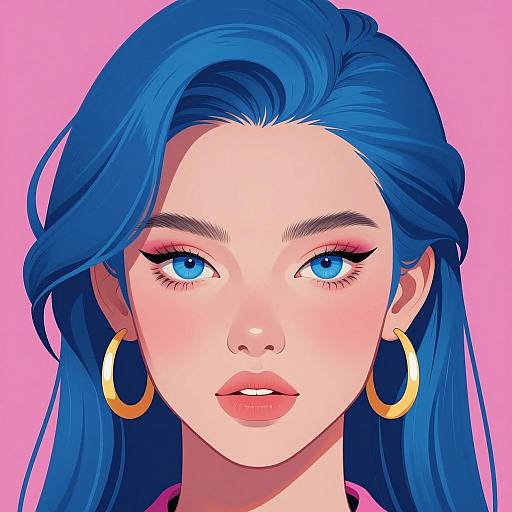 Vibrant Digital Portrait of a Woman