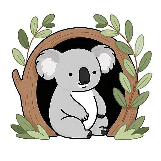 Sleepy Koala in Eucalyptus Hollow
