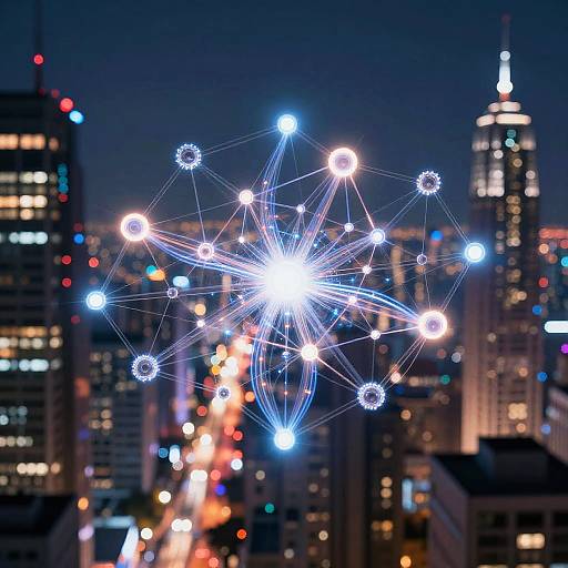 Futuristic AI Network Visualization