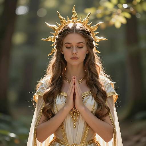 Sun Goddess Woman in Medieval Costume