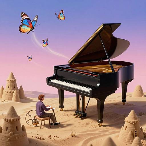 Surreal Grand Piano in Dreamscape