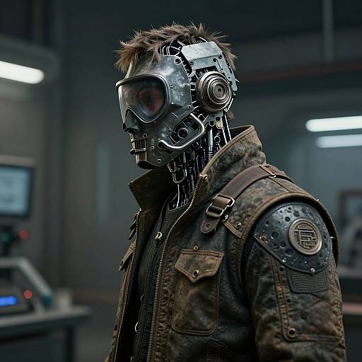 Cybernetic Engineer Portrait in Dystopia