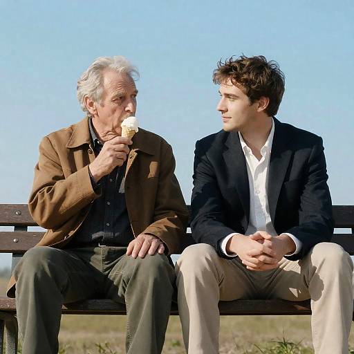 Two Men Enjoying Ice Cream Together