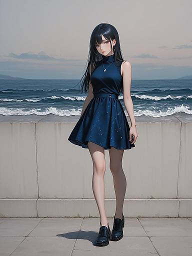 Sunlit Studio: Navy Chic Mini Dress