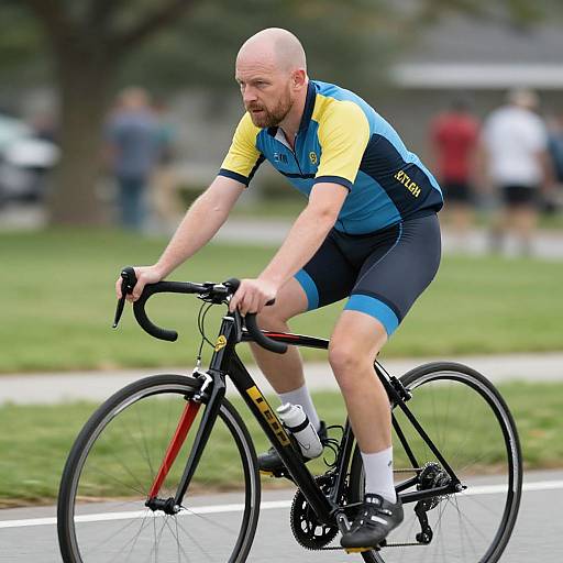 Solo Male Biker in Outdoor Blur