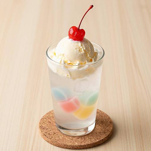Refreshing Drink with Ice and Jelly Treats