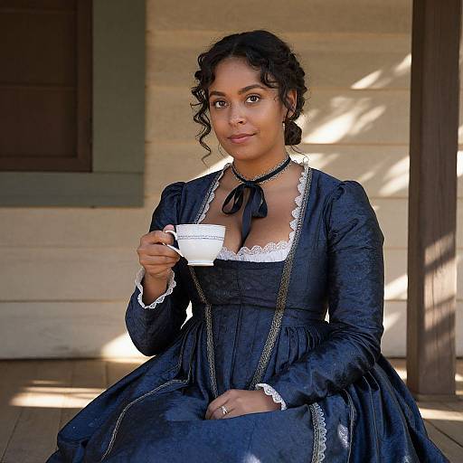 Photorealistic Colonial Woman in 1700s Attire