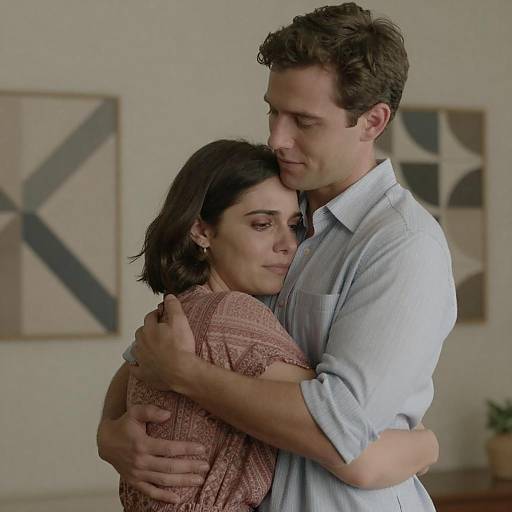 Emotional Embrace in Indoor Setting