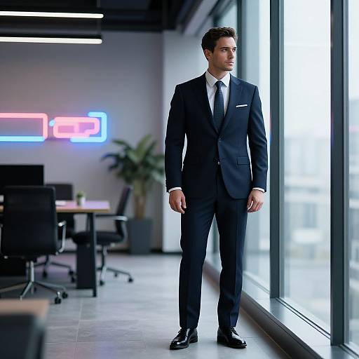 Stylish Businessman in Modern Office