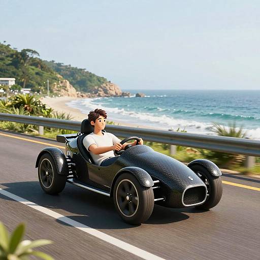 Relaxed Driving on Coastal Land Yacht