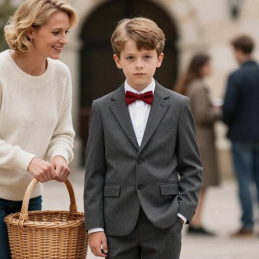 Serious Boy in Red Bow Tie