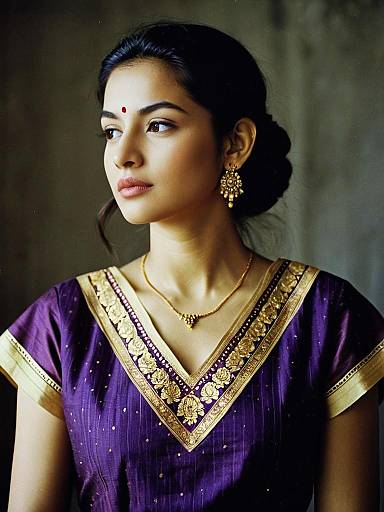 Aurelia Kurta in Elegant Purple Dress