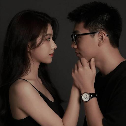 Intimate Dimly Lit Portrait of Couple