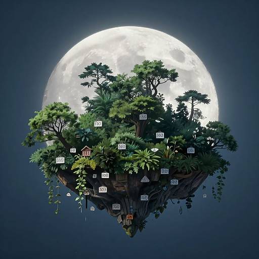 Ethereal Moonlit Island Serenity