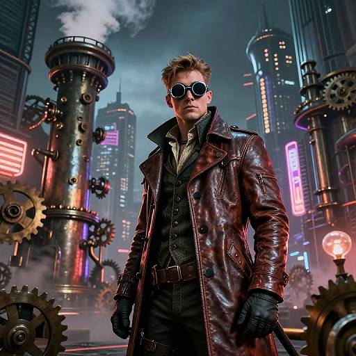 Horigan in Steampunk Cityscape