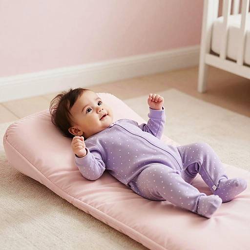 Tender Baby Girl in Pastel Nursery