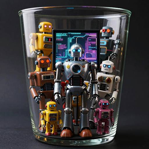 Vintage Sci-Fi Robots in Vase