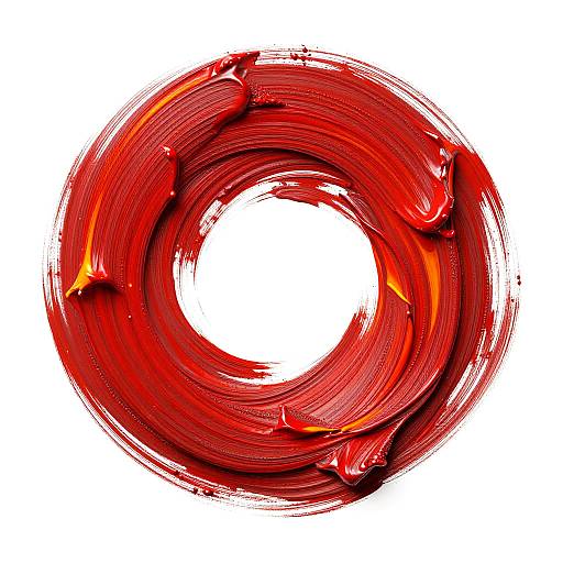 Vibrant Red Swirling Brushstroke