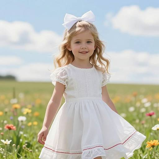 Innocent Girl in Sunny Meadow