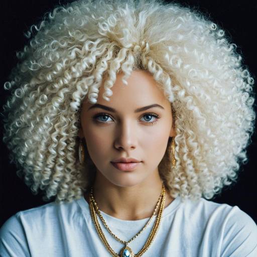 Blonde Curly Hair Woman with Jewelry