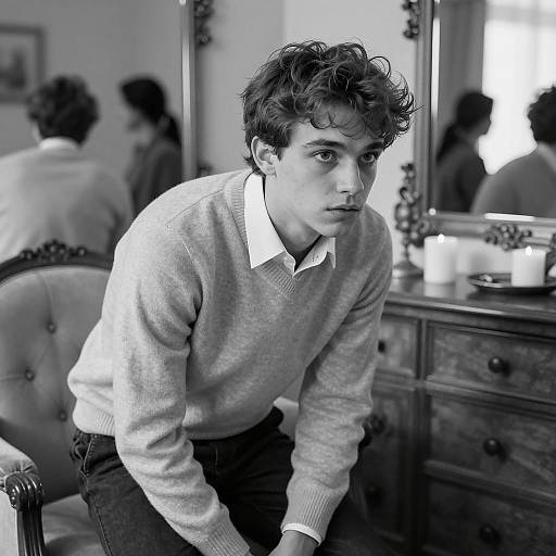 Intense Portrait in Black-and-White