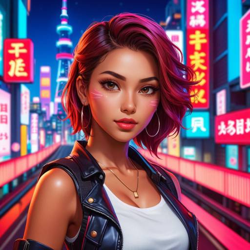 Dynamic Digital Nomad in Neon Tokyo