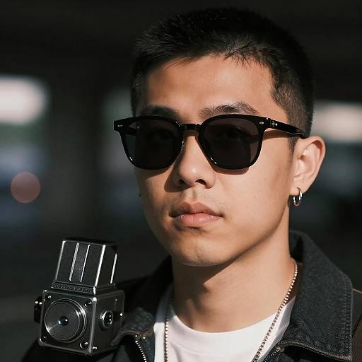 Hyperrealistic GigaChad in Wayfarers