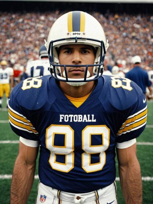 American Football Player in Blue Uniform
