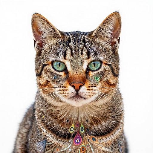 Fractal Kaleidoscopic AI Cat Art