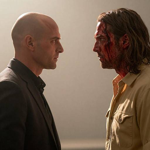 Dramatic Face-Off Between Two Men