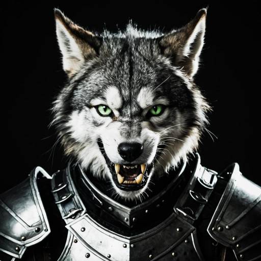 Fierce Anthropomorphic Wolf in Armor