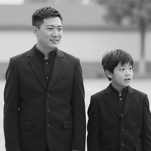 Candid Black-and-White Portrait of Two