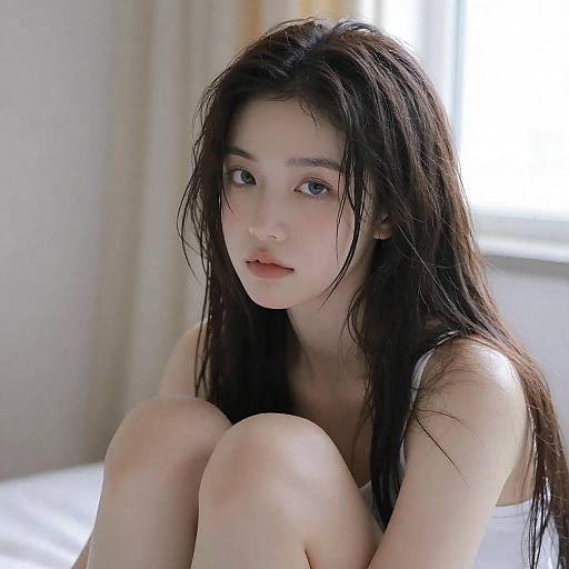 Softly Lit Nude Portrait, Knees Up