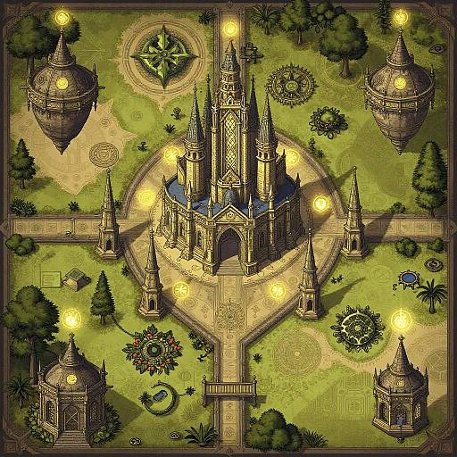 Fantasy Enchanted School DnD Map