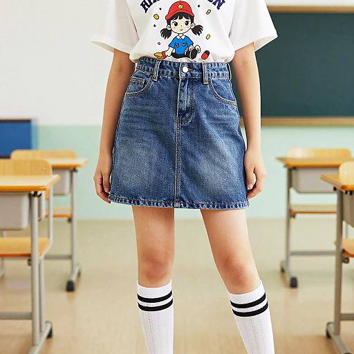 Stylish Western School Girl Fashion