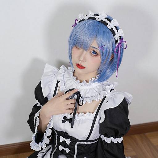 Young Woman in Maid Outfit Portrait