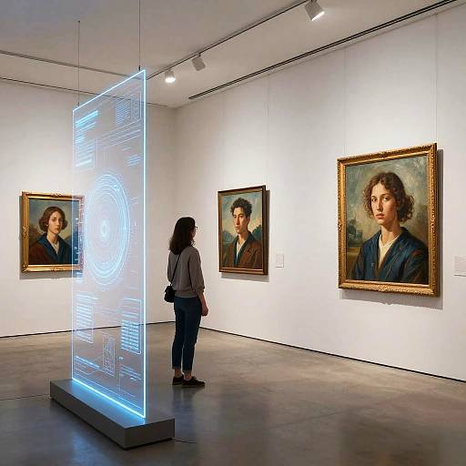 Futuristic AI Art Gallery Showcase