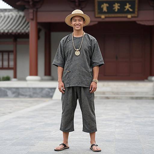 Male in Katan Costume Outdoors