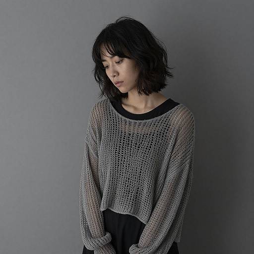 Moody Portrait of Pensive Young Woman