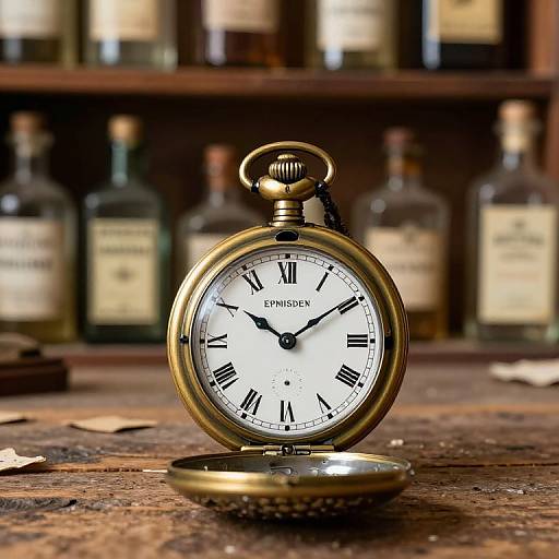 Vintage Brass Pocket Watch Nostalgia