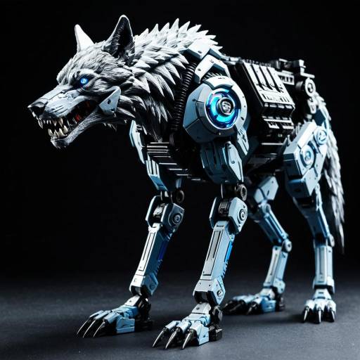 Cyber Wolf Action Figure with Blue Eyes