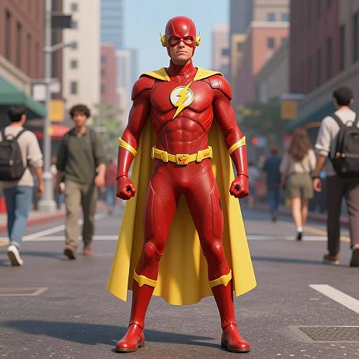 Photorealistic Superhero in Dynamic Urban Scene