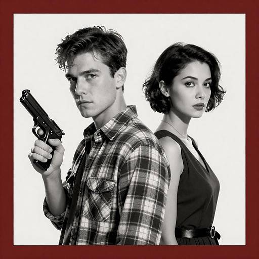 Dramatic Black-and-White Movie Poster