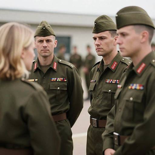 Group Photo of Military Men and Woman