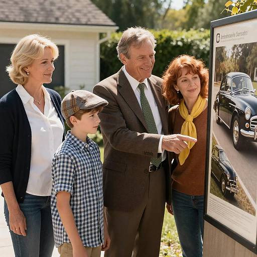 Smiling Group by Classic Car Poster