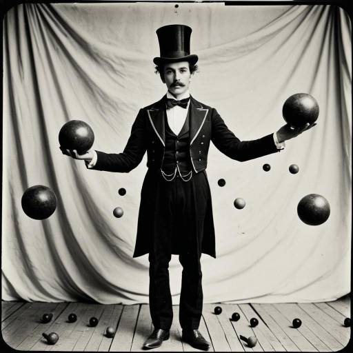 Vintage Circus Performer in Artistic Style