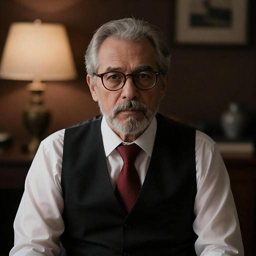 Serious older man in formal attire